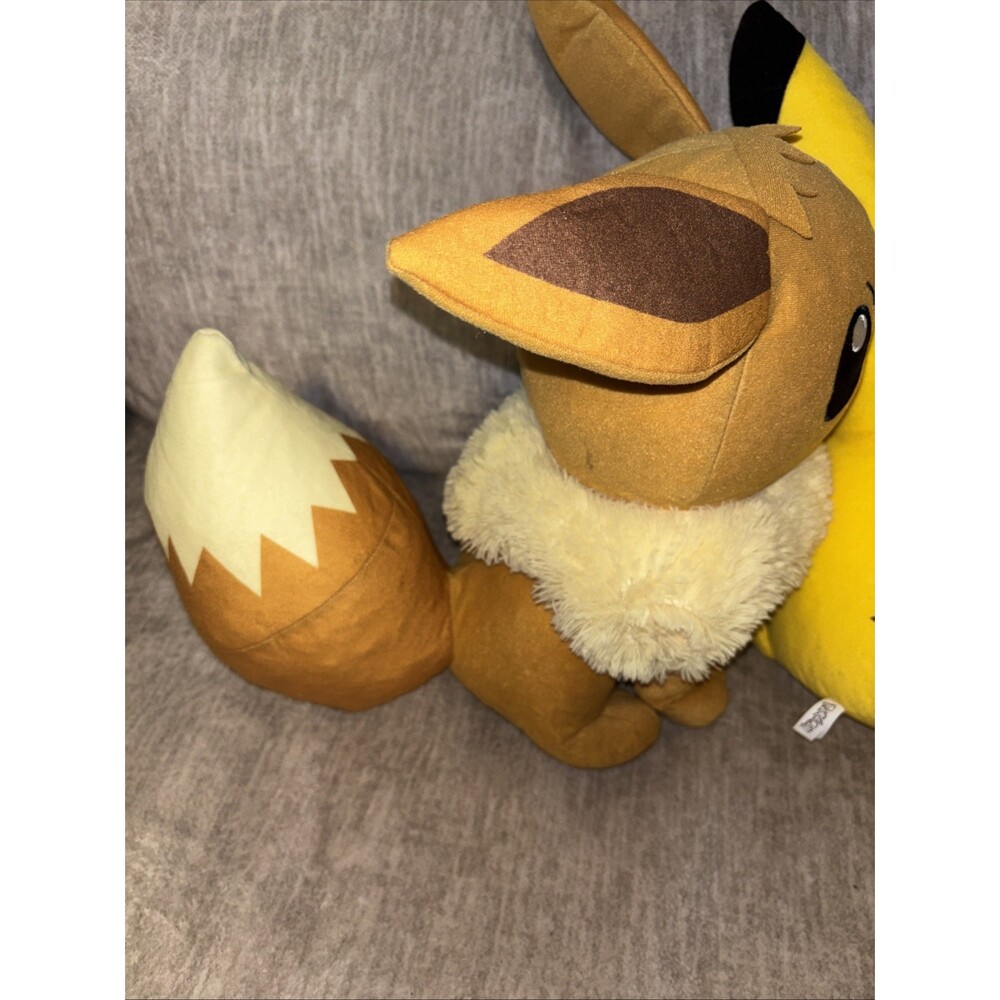 Big 16 Inch Set If 2 Pokemon Plush Pikachu (has Tags) Evee 2014 2022 - Picture 6 of 16